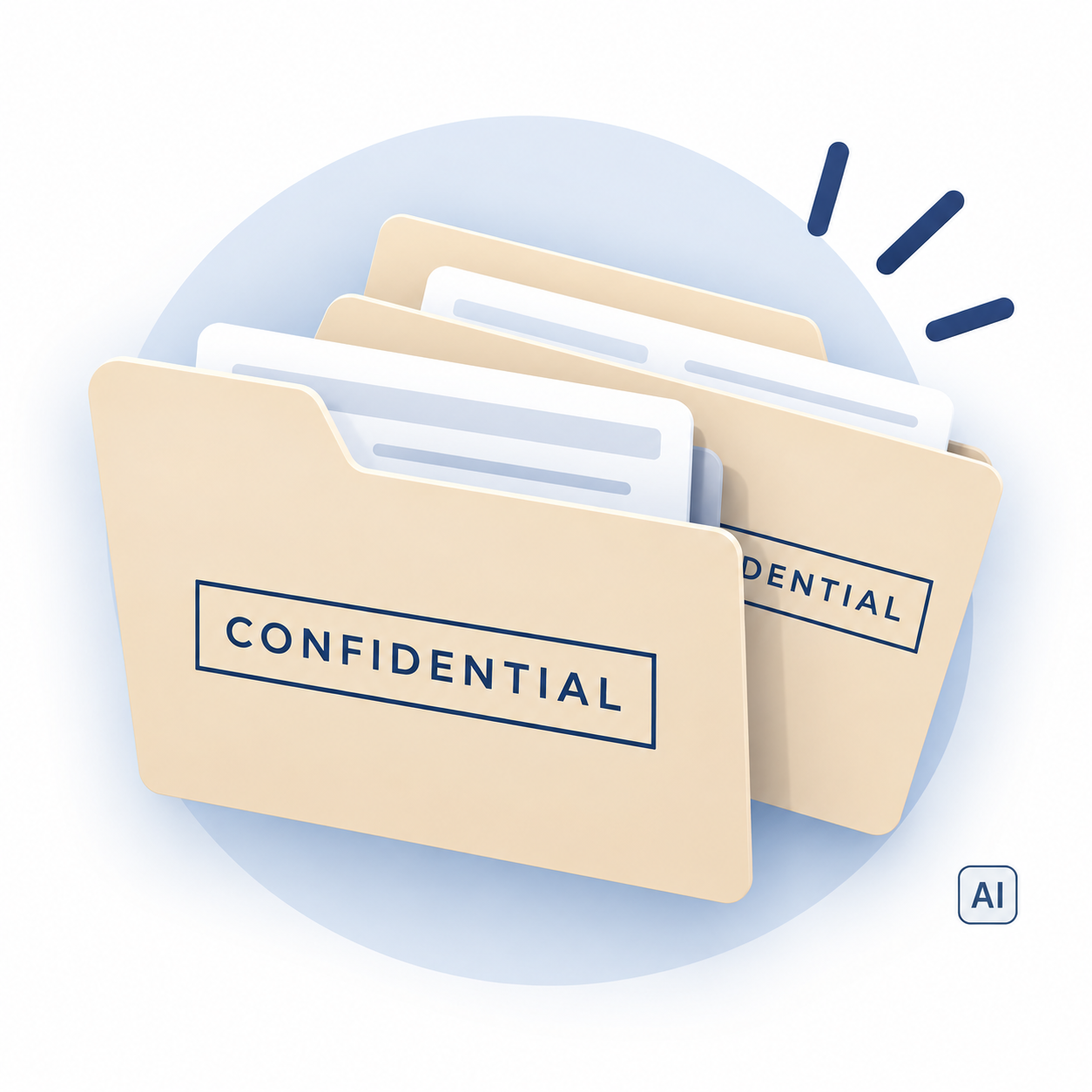 Two confidential project folders on a desk, representing upcoming ECQA projects.